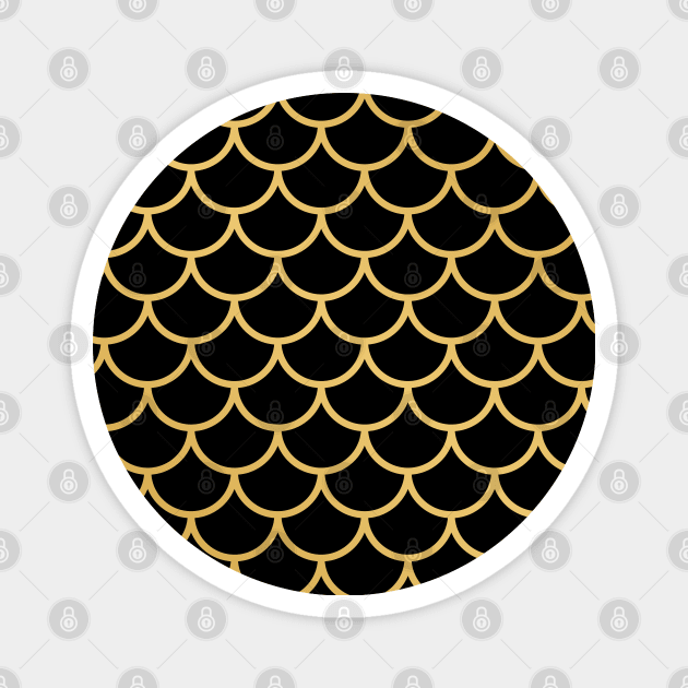 Golden Fish scale design Pattern Magnet by Eskitus Fashion